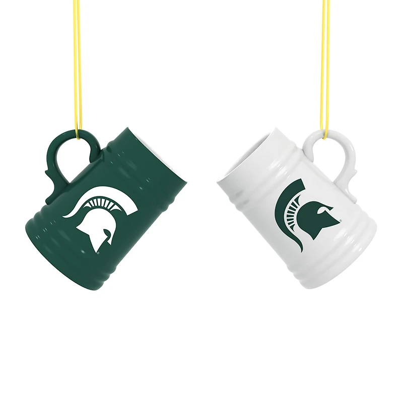 Michigan State Spartans Two-Pack 3" Mini Stein Ornament Set