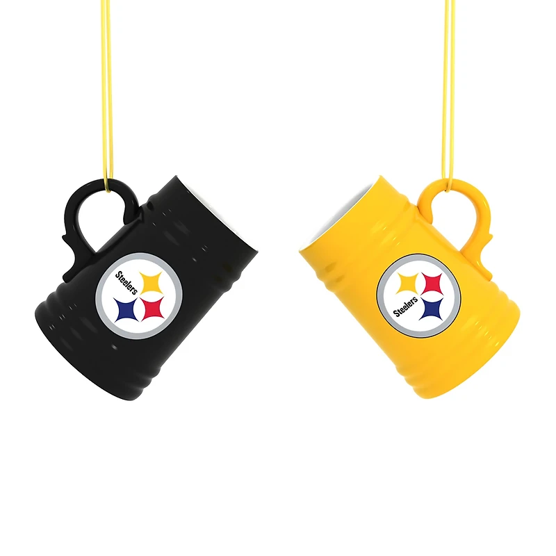 Pittsburgh Steelers Two-Pack 3" Mini Stein Ornament Set