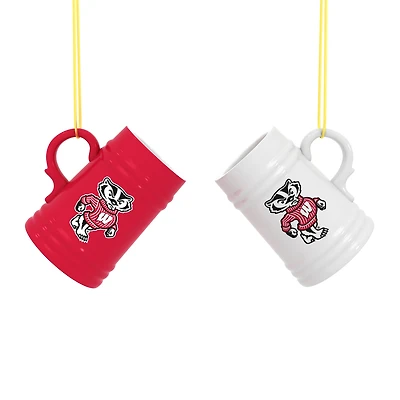 Wisconsin Badgers Two-Pack 3" Mini Stein Ornament Set