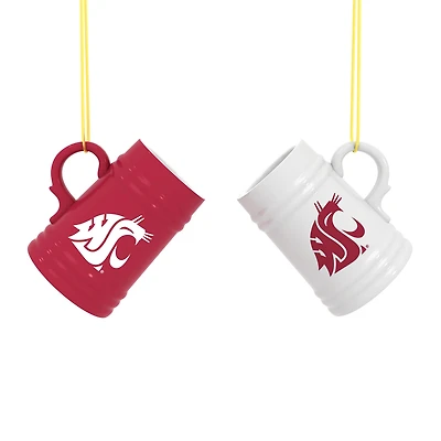 Washington State Cougars Two-Pack 3" Mini Stein Ornament Set