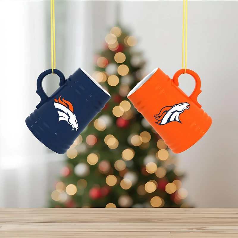 Denver Broncos Two-Pack 3" Mini Stein Ornament Set