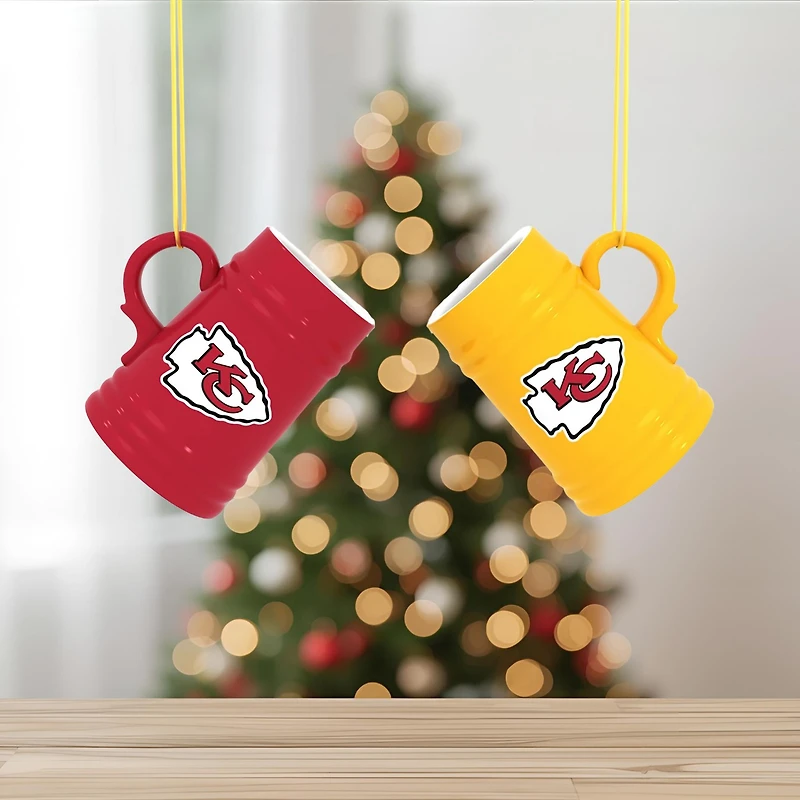 Kansas City Chiefs Two-Pack 3" Mini Stein Ornament Set