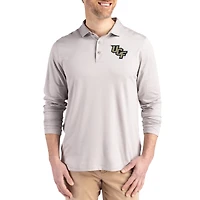 Men's Cutter & Buck  Gray UCF Knights Primary Coastline Epic Comfort Long-Sleeve Polo
