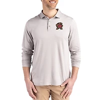 Men's Cutter & Buck  Gray Maryland Terrapins Primary Coastline Epic Comfort Long-Sleeve Polo