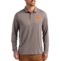 Men's Cutter & Buck  Gray Syracuse Orange Primary Coastline Epic Comfort Long-Sleeve Polo