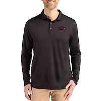 Men's Cutter & Buck  Black Arkansas Razorbacks Alumni Coastline Epic Comfort Long-Sleeve Polo
