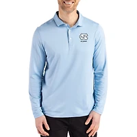 Men's Cutter & Buck  Light Blue North Carolina Tar Heels Alumni Coastline Epic Comfort Long-Sleeve Polo