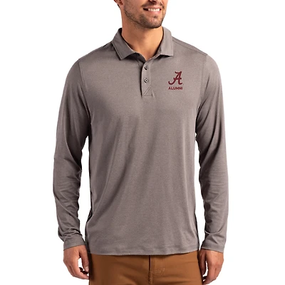 Men's Cutter & Buck  Gray Alabama Crimson Tide Alumni Coastline Epic Comfort Long-Sleeve Polo