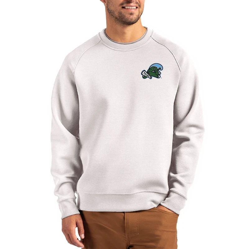 Men's Cutter & Buck Gray Tulane Green Wave Roam Recycled Pullover