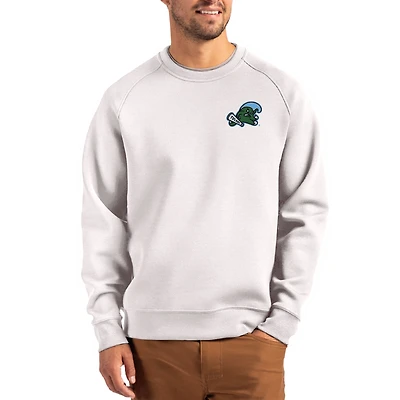 Men's Cutter & Buck Gray Tulane Green Wave Roam Recycled Pullover