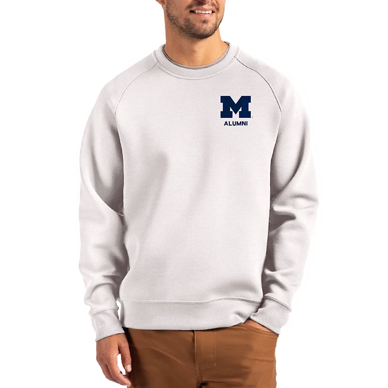 Men's Cutter & Buck Gray Michigan Wolverines Roam Recycled Pullover