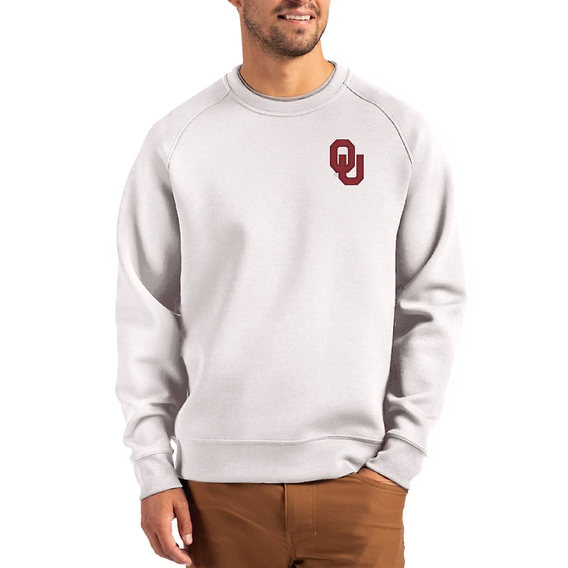 Men's Cutter & Buck Gray Oklahoma Sooners Roam Recycled Pullover