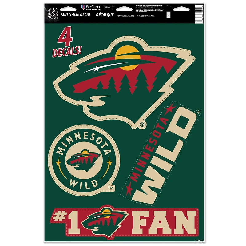 WinCraft Minnesota Wild Primary 11'' x 17'' Multi-Use Decal Sheet