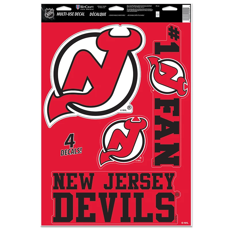 WinCraft New Jersey Devils Primary 11'' x 17'' Multi-Use Decal Sheet