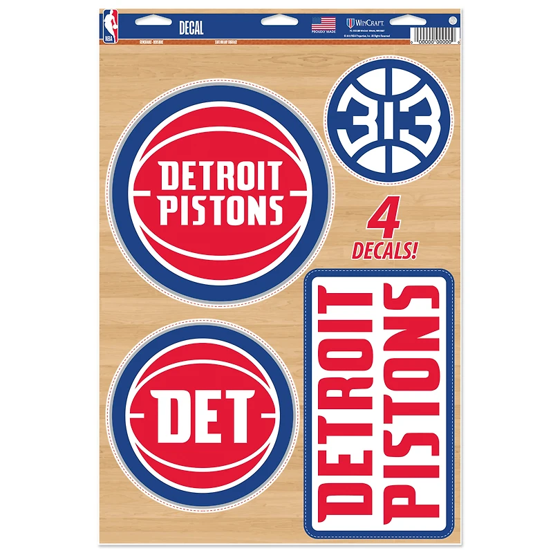 WinCraft Detroit Pistons Primary 11'' x 17'' Multi-Use Decal Sheet