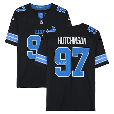 Aidan Hutchinson Detroit Lions Autographed Black Nike Vapor F.U.S.E. Limited Jersey