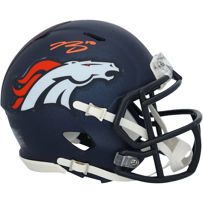 Bo Nix Denver Broncos Autographed Riddell Speed Mini Helmet - Signed in Orange Ink