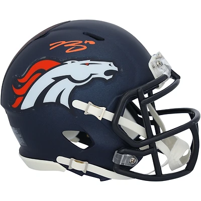 Bo Nix Denver Broncos Autographed Riddell Speed Mini Helmet - Signed in Orange Ink