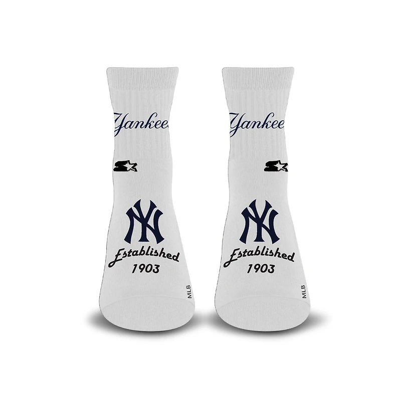 Unisex Starter  White New York Yankees Established Stencil Quarter Socks