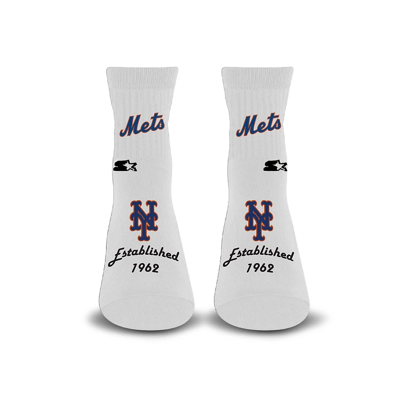 Unisex Starter White New York Mets Established Stencil Quarter Socks