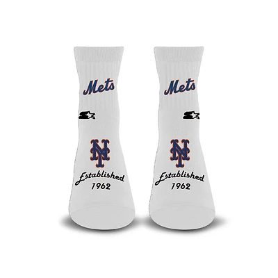 Unisex Starter White New York Mets Established Stencil Quarter Socks