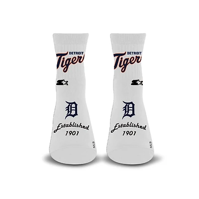 Unisex Starter White Detroit Tigers Established Stencil Quarter Socks