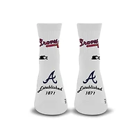 Unisex Starter  White Atlanta Braves Established Stencil Quarter Socks