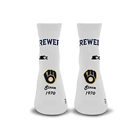 Unisex Starter  White Milwaukee Brewers Established Stencil Quarter Socks
