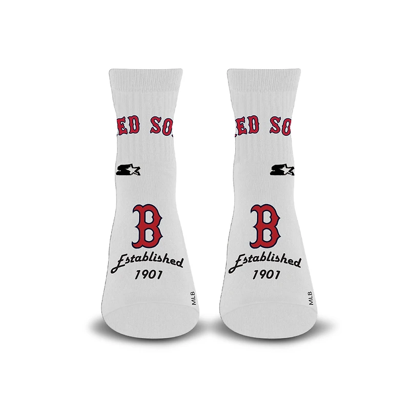 Unisex Starter White Boston Red Sox Established Stencil Quarter Socks