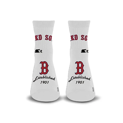 Unisex Starter White Boston Red Sox Established Stencil Quarter Socks