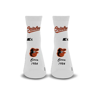 Unisex Starter White Baltimore Orioles Established Stencil Quarter Socks
