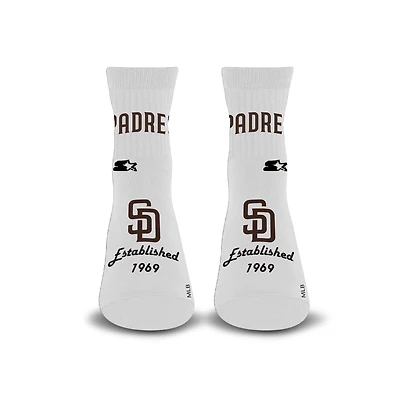 Unisex Starter  White San Diego Padres Established Stencil Quarter Socks