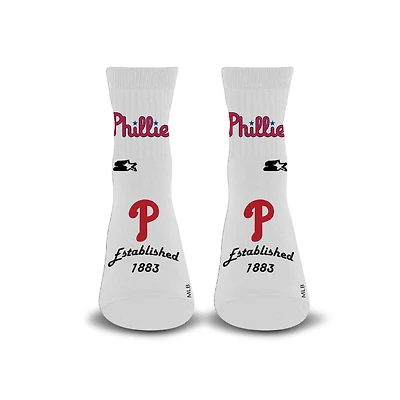 Unisex Starter White Philadelphia Phillies Established Stencil Quarter Socks