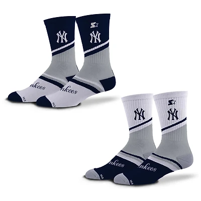 Unisex Starter Navy/Gray New York Yankees Old School Two-Pack Crew Socks Set