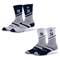 Unisex Starter  Navy/Gray New York Yankees Old School Two-Pack Crew Socks Set