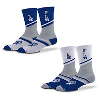 Unisex Starter  Royal/Gray Los Angeles Dodgers Old School Two-Pack Crew Socks Set