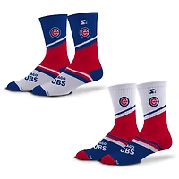 Unisex Starter  Royal/Red Chicago Cubs Old School Two-Pack Crew Socks Set