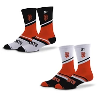 Unisex Starter  Black/Orange San Francisco Giants Old School Two-Pack Crew Socks Set