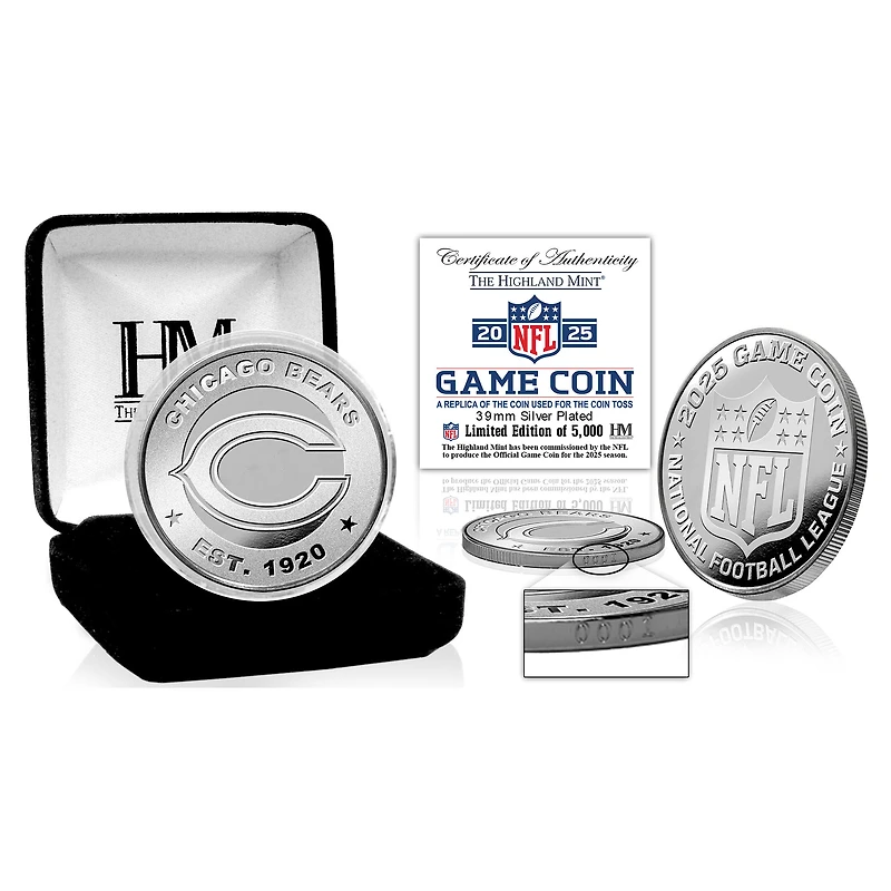 Highland Mint Chicago Bears 2025 Coin Toss Silver Coin