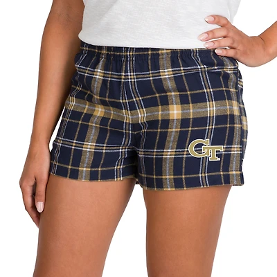 Women's Concepts Sport Navy/Gold Georgia Tech Yellow Jackets Ultimate Flannel Shorts