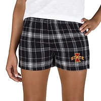 Women's Concepts Sport Black/Gray Iowa State Cyclones Ultimate Flannel Shorts