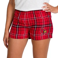 Women's Concepts Sport Red/Black Louisville Cardinals Ultimate Flannel Shorts