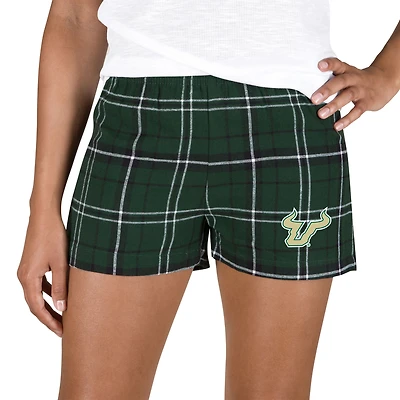 Women's Concepts Sport Green/Black South Florida Bulls Ultimate Flannel Shorts