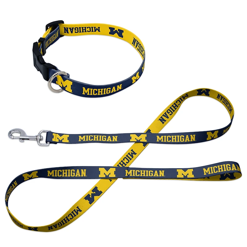 WinCraft Michigan Wolverines Pet Leash and Collar Set