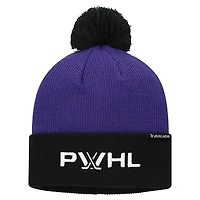 Unisex Purple PWHL Merchandise Two-Tone Knit Hat With Pom