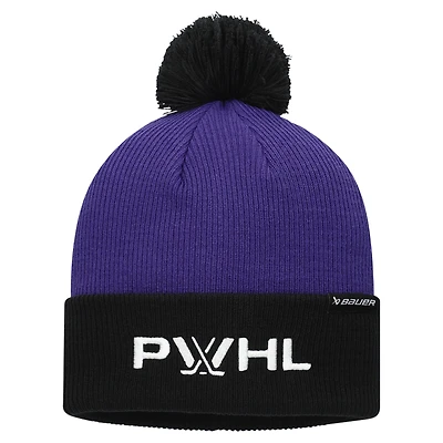 Unisex Purple PWHL Merchandise Two-Tone Knit Hat With Pom