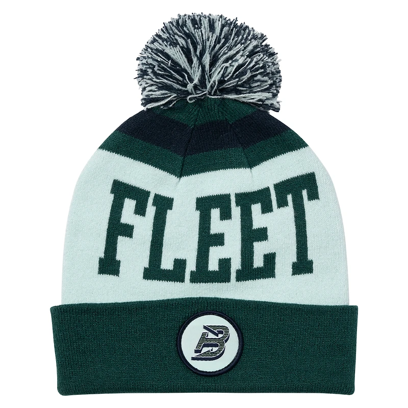 Unisex  Green/Light Green Boston Fleet Patch Cuffed Knit Hat with Pom