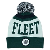 Unisex  Green/Light Green Boston Fleet Patch Cuffed Knit Hat with Pom