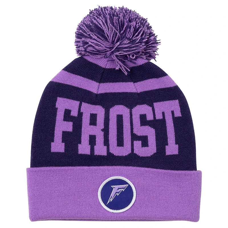 Unisex  Light Purple Minnesota Frost Patch Cuffed Knit Hat with Pom