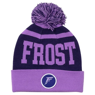 Unisex Light Purple Minnesota Frost Patch Cuffed Knit Hat with Pom